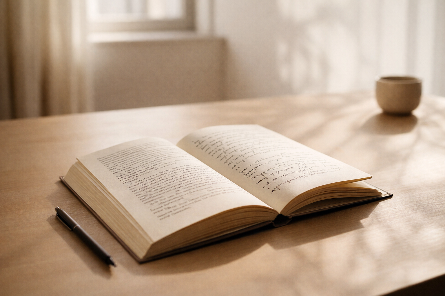 Livro aberto com notas